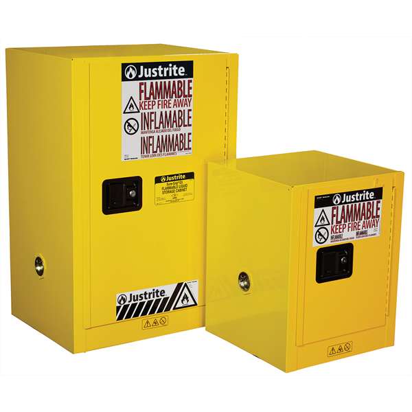 Szafa zabezpieczająca (palne) Justrite TABLE S, 45 l, 1-drzwiowa MS, 1 półka, żółty