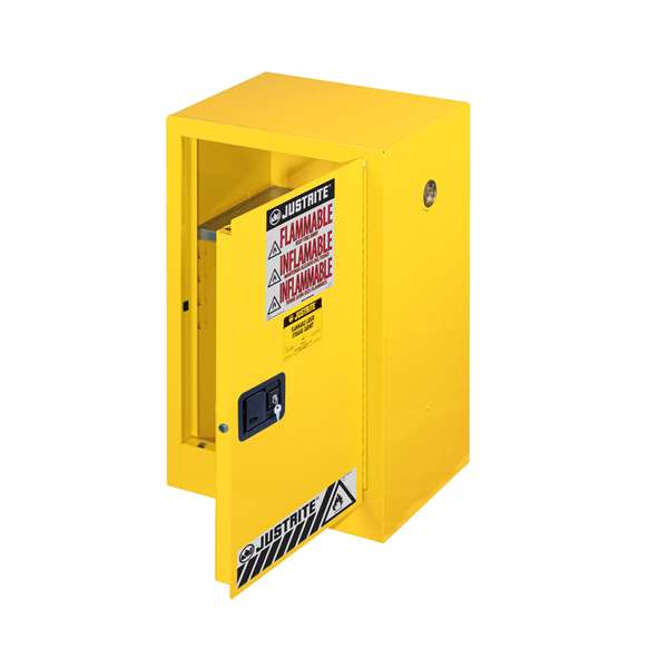 Szafa zabezpieczająca (palne) Justrite TABLE S, 45 l, 1-drzwiowa ZR, 1 półka, żółty