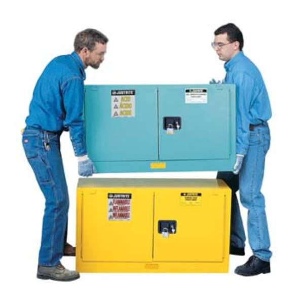 Szafa zabezpieczająca (korozyjne) Justrite UPPER L, 64 l, 2-drzwiowa MS, 1 półka, niebieski