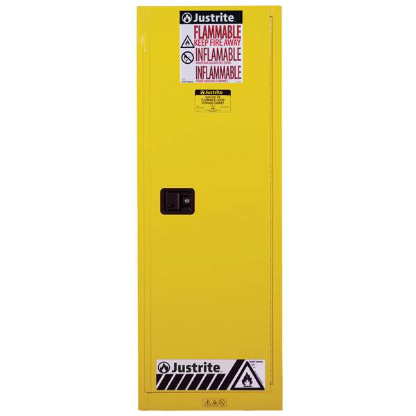 Szafa zabezpieczająca (palne) Justrite SLIM S, 83 l, 1-drzwiowa ZR, 3 półki, żółty