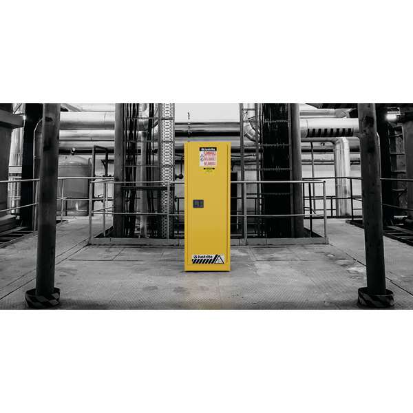 Szafa zabezpieczająca (palne) Justrite SLIM S, 83 l, 1-drzwiowa ZR, 3 półki, żółty