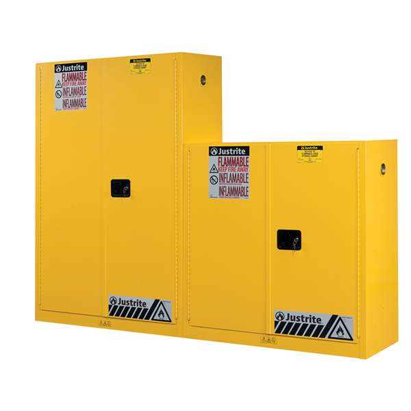 Szafa zabezpieczająca (palne) Justrite MODUS L, 170 l, 2-drzwiowa ZR, 2 półki, żółty