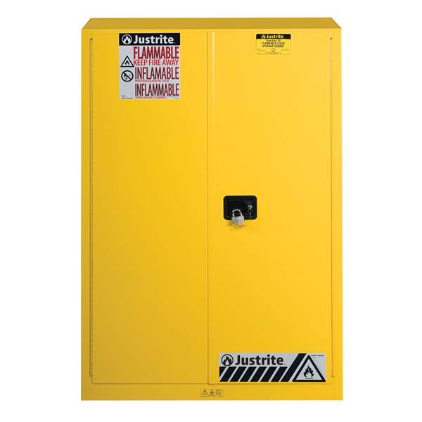 Szafa zabezpieczająca (palne) Justrite MODUS L, 170 l, 2-drzwiowa ZR, 2 półki, żółty