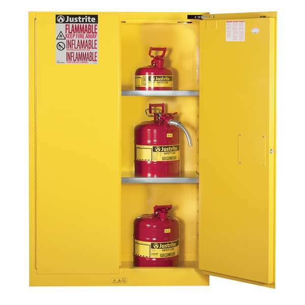 Szafa zabezpieczająca (palne) Justrite MODUS L, 170 l, 2-drzwiowa MS, 2 półki, żółty