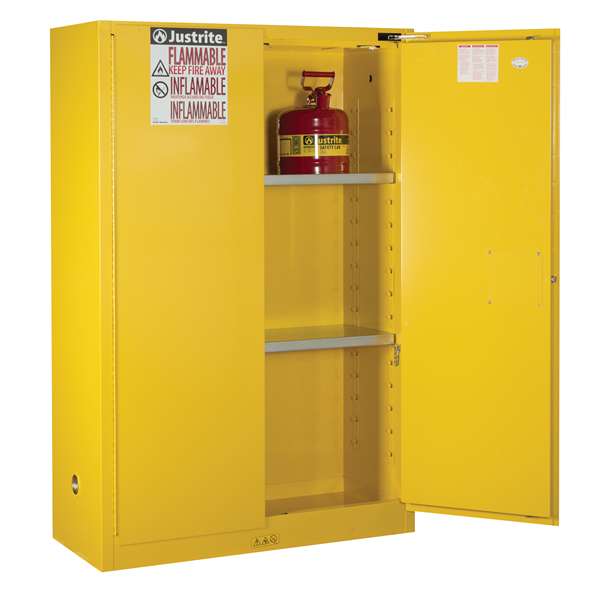 Szafa zabezpieczająca (palne) Justrite MODUS L, 170 l, 2-drzwiowa MS, 2 półki, żółty