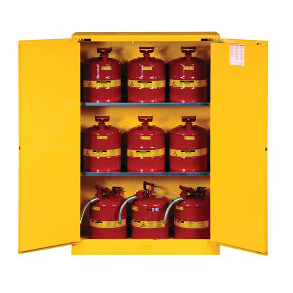 Szafa zabezpieczająca (palne) Justrite MODUS L, 170 l, 2-drzwiowa MS, 2 półki, żółty