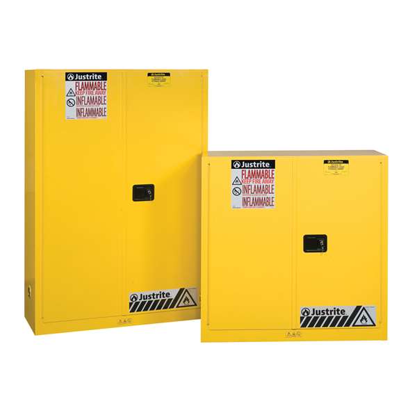 Szafa zabezpieczająca (palne) Justrite MODUS L, 170 l, 2-drzwiowa MS, 2 półki, żółty