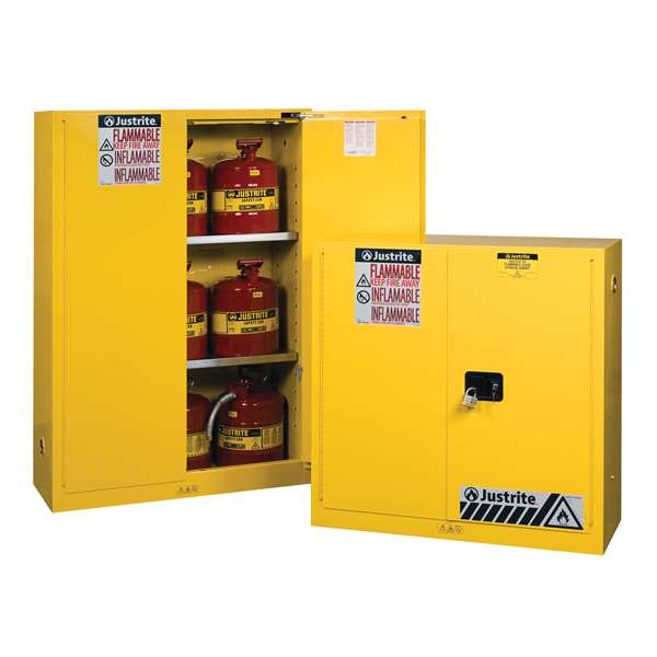 Szafa zabezpieczająca (palne) Justrite MODUS L, 170 l, 2-drzwiowa MS, 2 półki, żółty