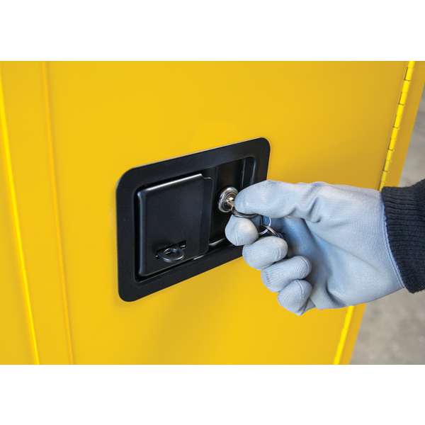 Szafa zabezpieczająca (palne) Justrite MODUS M, 227 l, 2-drzwiowa MS, 2 półki, żółty