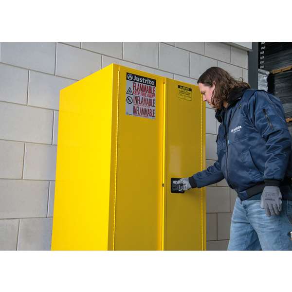 Szafa zabezpieczająca (palne) Justrite MODUS M, 227 l, 2-drzwiowa MS, 2 półki, żółty