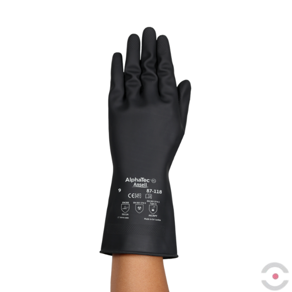 Rękawice przeciwchemiczne AlphaTec 87-118 G17K, Ansell, rozmiar 9, kolor czarny
