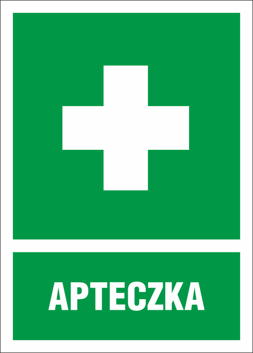 Znak BHP Apteczka 100x140mm F (8I/1)