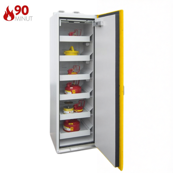Szafa ognioodporna Topserw PRIME-90 M, 6 półek wysuwanych, drzwi żółte, SiS VS, 90 min