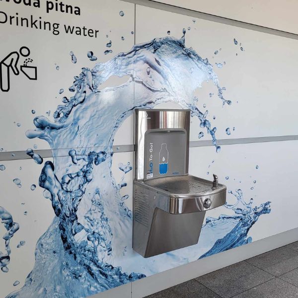 Stacja wody pitnej Zdrojownia A171-BF11, źródełko/dystrybutor, przyciski uruchamiające