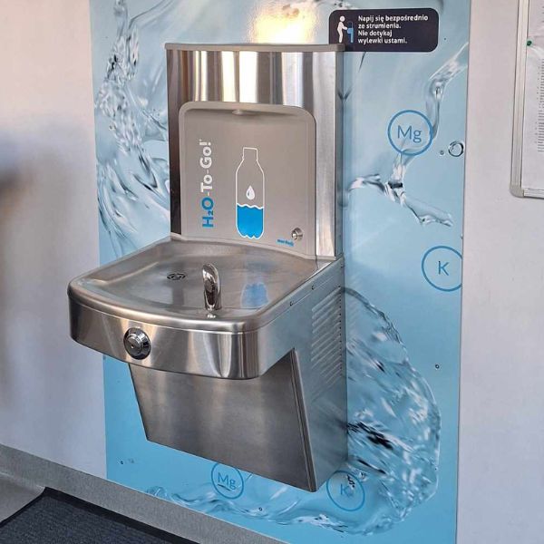 Stacja wody pitnej Zdrojownia A171-BF11, źródełko/dystrybutor, przyciski uruchamiające