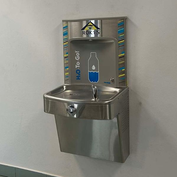 Stacja wody pitnej Zdrojownia A171-BF11, źródełko/dystrybutor, przyciski uruchamiające