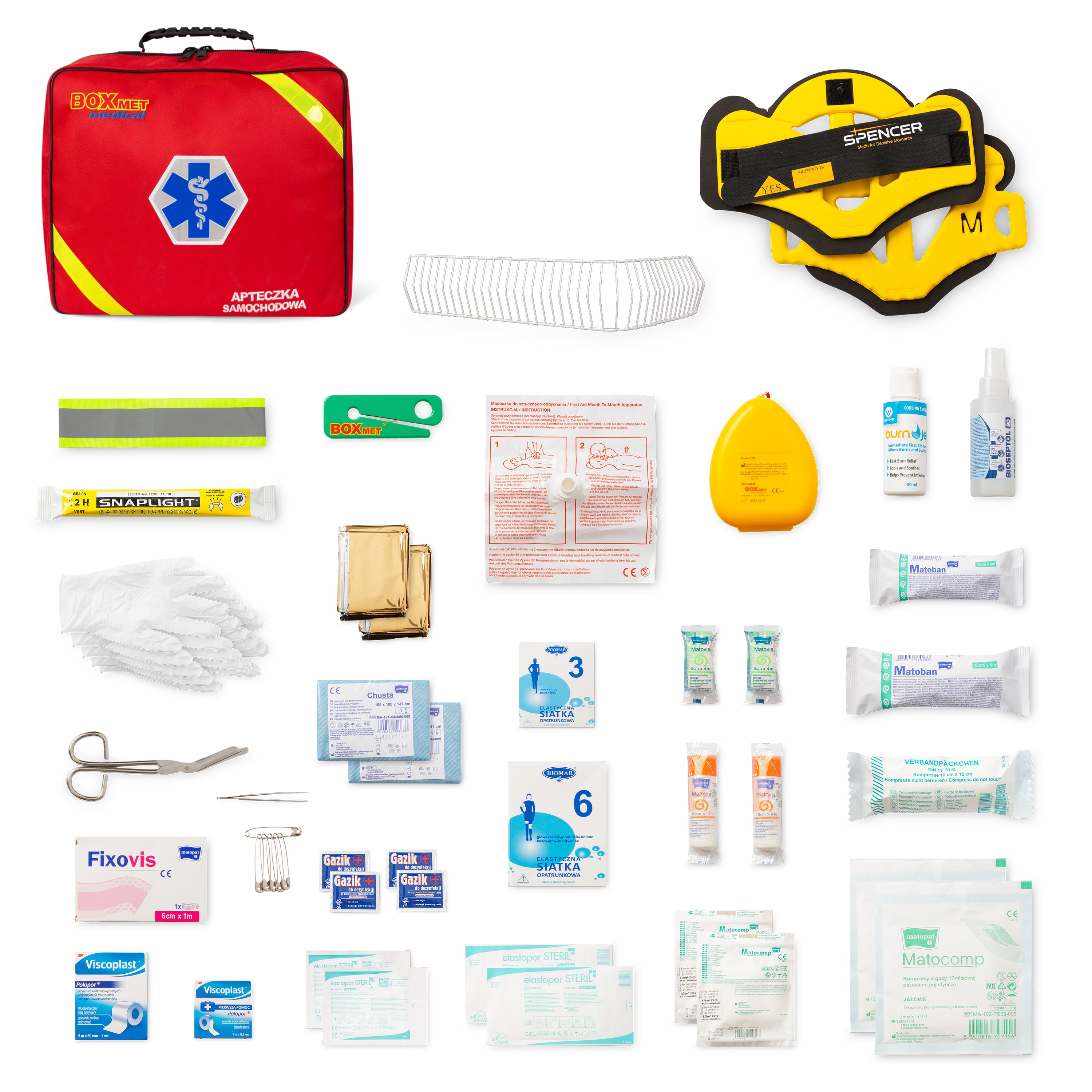 Apteczka samochodowa Topserw AS III, torba, kolor czerwony