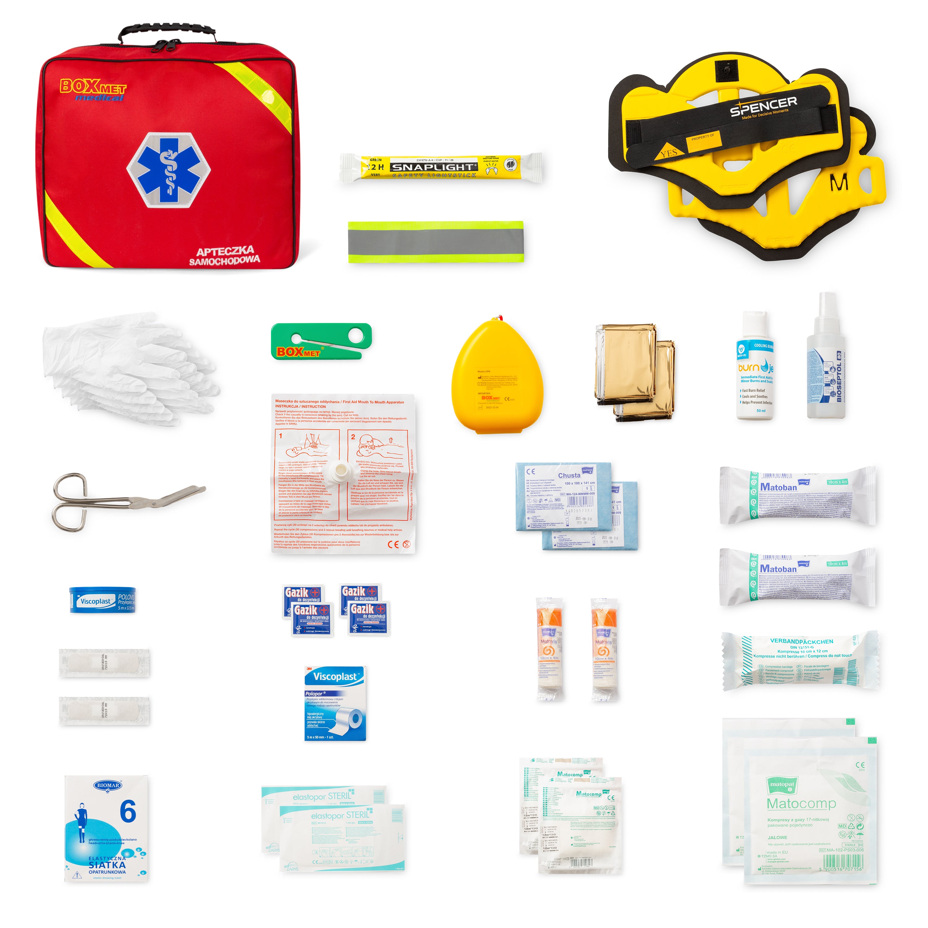 Apteczka samochodowa Topserw AS II, torba, kolor czerwony