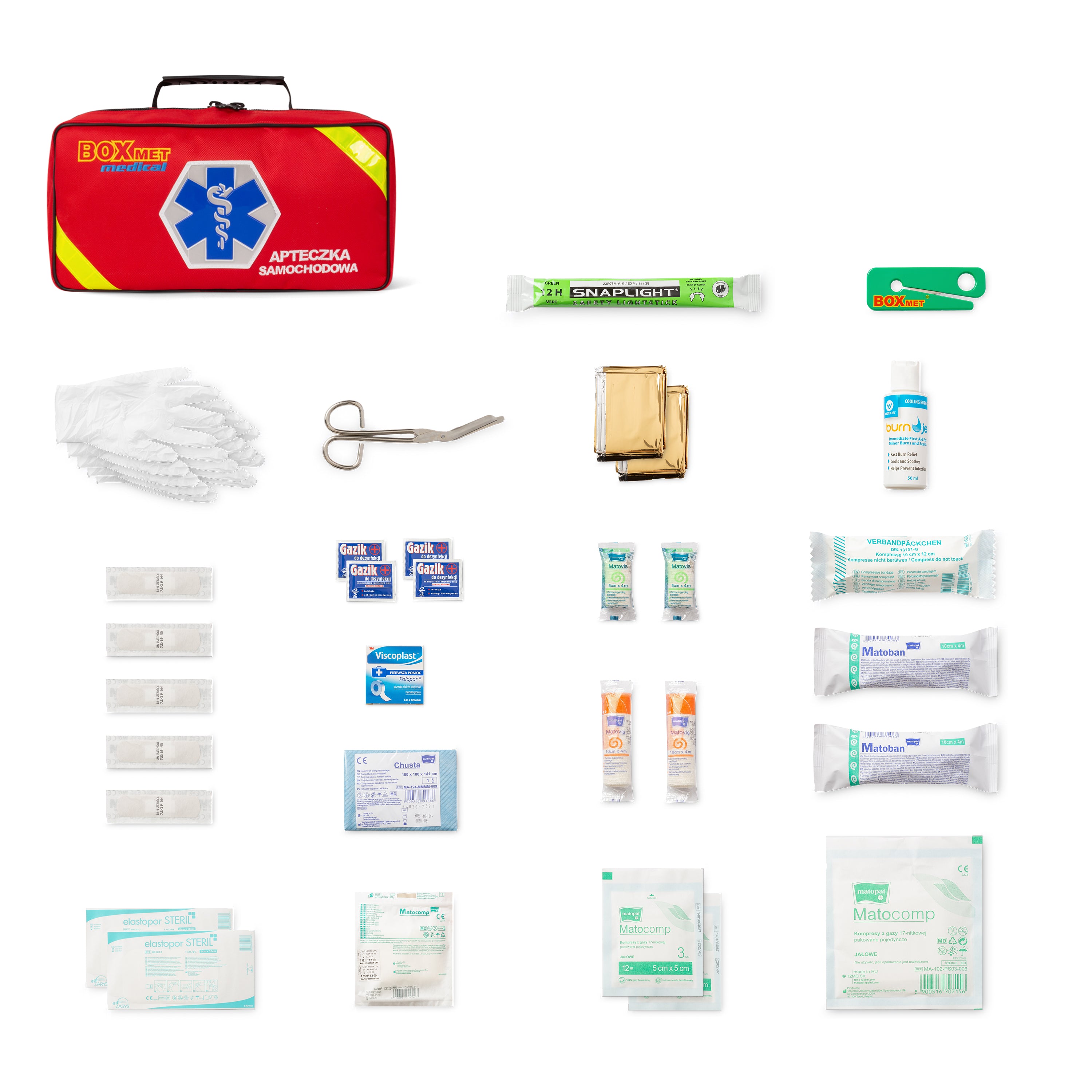 Apteczka samochodowa Topserw AS I, torba, kolor czerwony