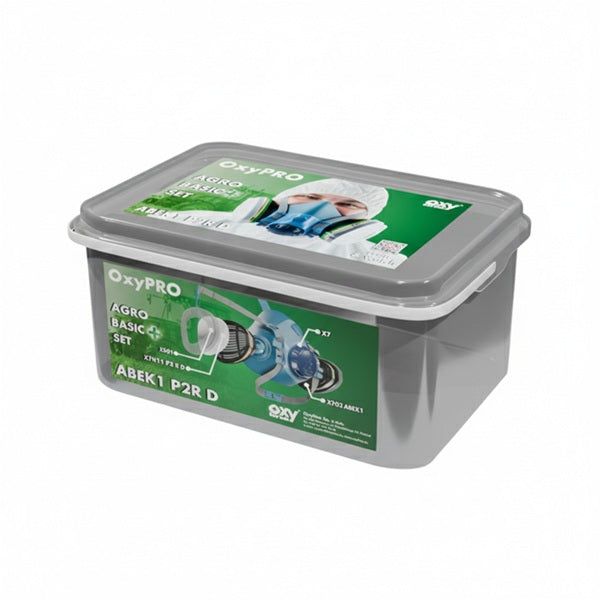 Zestaw ochronny OxyPro Agro Basic+ (półmaska L+pochłaniacz+prefiltry+pokrywy), wiaderko