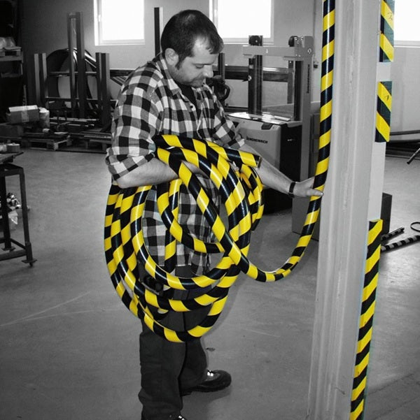 Elastyczny profil ostrzegawczo-ochronny Knuffi, typ A+ SOFT, żółty/czarny, 1000 mm