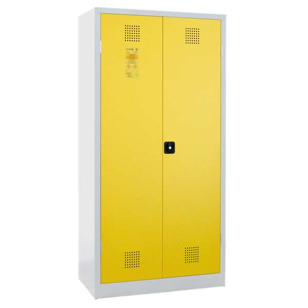 Szafa zabezpieczająca (beczki) Topserw DRUM L, 2*60 l, 1 półka, 2-drzwiowa, CLA żółte, FASS 60