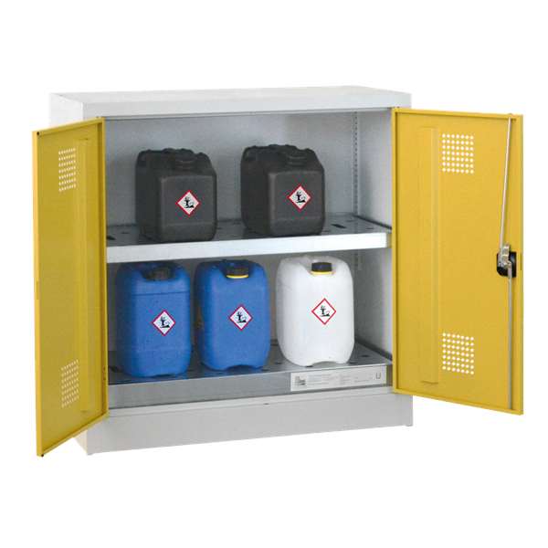 Szafa zabezpieczająca (trujące) Topserw MODUS L, 2-drzwiowa, CLA żółte, 1 półka, UWS