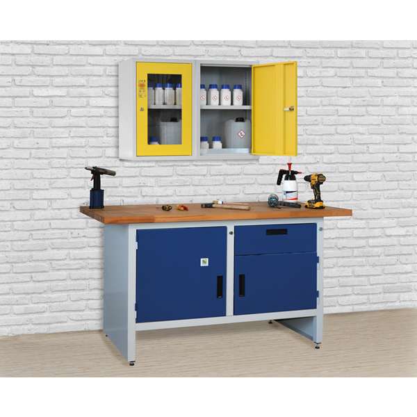Szafa zabezpieczająca (trujące) Topserw WALL XS, 1-drzwiowa, CLA-GL żółte, 1 półka, UWS-H