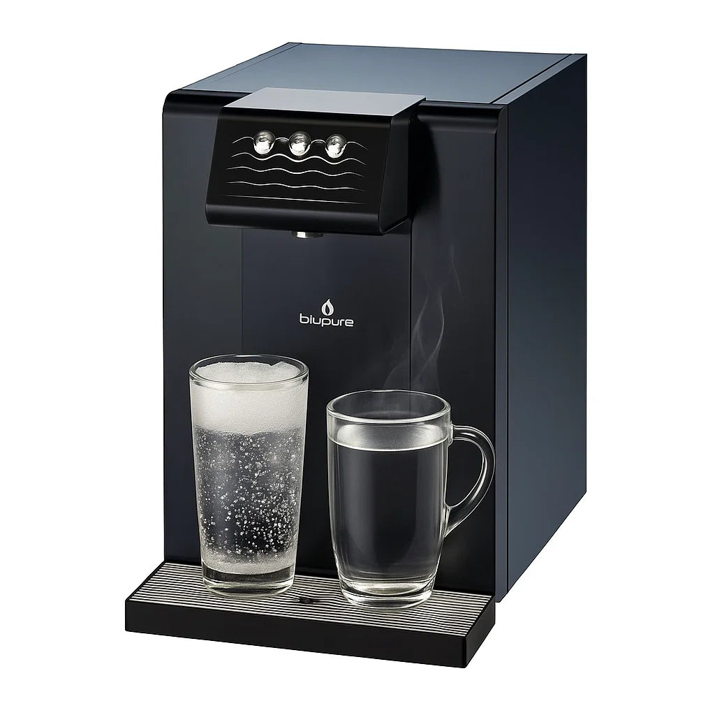 Dystrybutor wody pitnej Zdrojownia BLUSoda Black Hot 30 Fizz, woda gazowana, gorąca, chłodzona