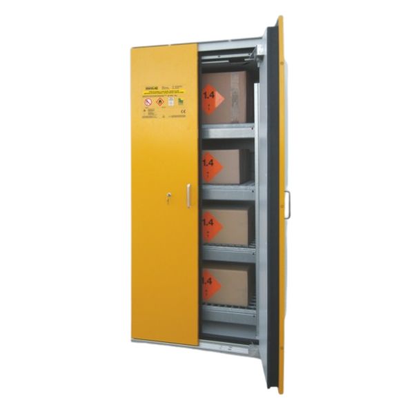 Szafa ognioodporna Topserw SAFE-90 L, 4 półki, regał stalowy, drzwi żółte, SiS Air, 90 min