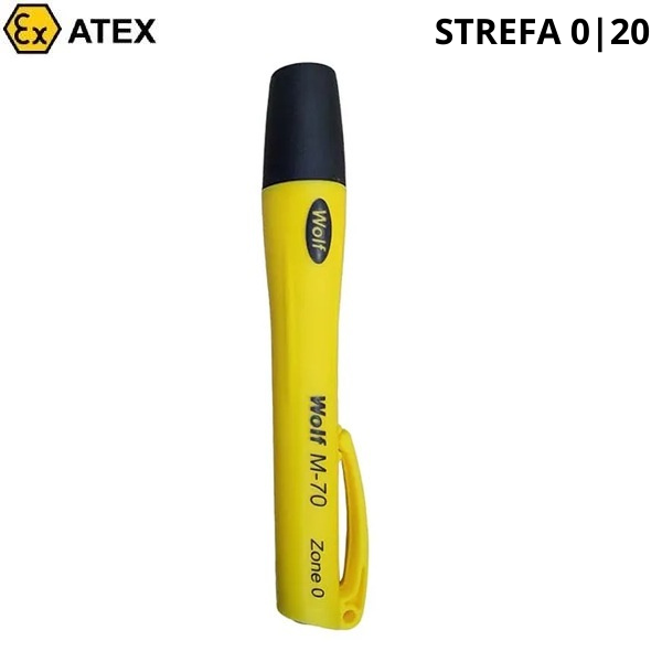 Latarka Ex ATEX Topserw WOLF M-70 bateryjna, kontrolna, 1*LED, Zone ‘0’, ‘20’