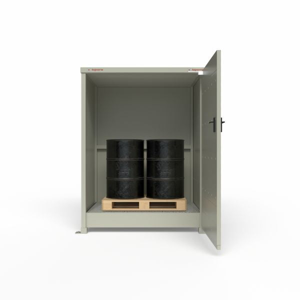 Magazyn ognioodporny Topserw, EI90, 2*200 l beczki/pion, 220 l, 1*drzwi jednoskrzydłowe