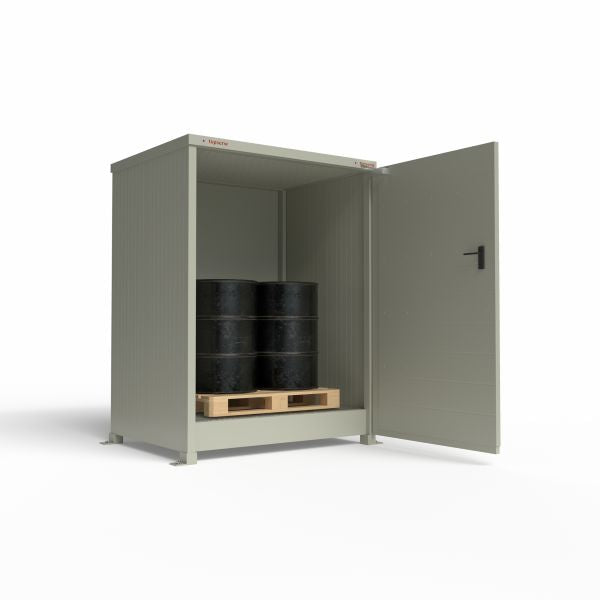 Magazyn ognioodporny Topserw, EI90, 2*200 l beczki/pion, 220 l, 1*drzwi jednoskrzydłowe