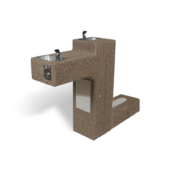 Zdrój wody pitnej Zdrojownia DF-DUAL-PF, wibrobeton, 2*misa, poidełko