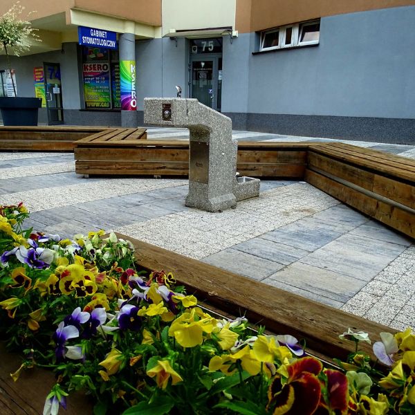 Zdrój wody pitnej Zdrojownia DFBF-36-PF, wibrobeton, 1*misa, poidełko