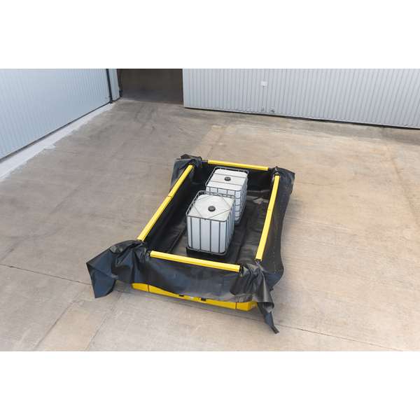 Zbiornik przeciwrozlewowy, modułowy Topserw, ściana, żółty, WALL