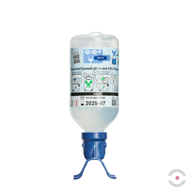 Roztwór do płukania oka i ran Plum, DUO, kwas, zasada, butelka 500 ml, bufor fosforanowy 4,9%, MDR