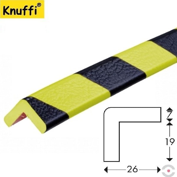 Elastyczny profil ostrzegawczo-ochronny Knuffi, typ E, neon/czarny, 1000 mm