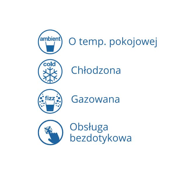 Dystrybutor wody pitnej Zdrojownia BLUSoda Touch Free 30 Fizz, woda gazowana, chłodzona