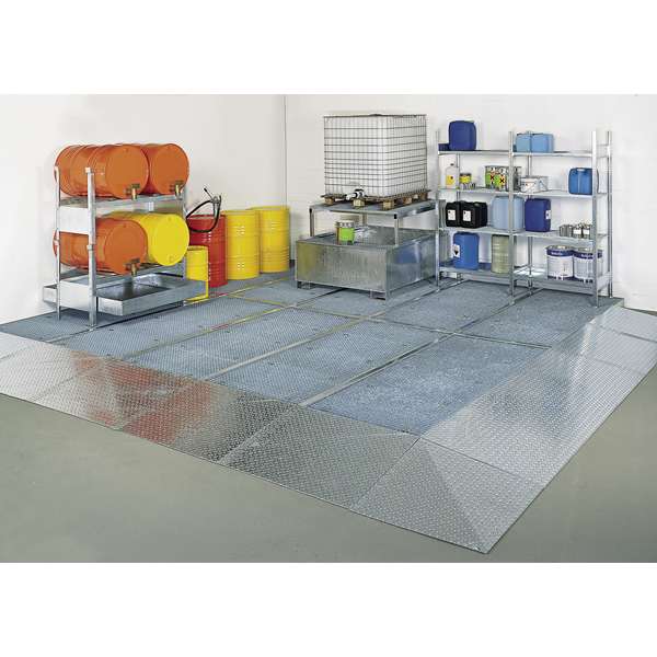 Platforma robocza stalowa Topserw 210 l, S*D*W 1000*2500*123 mm, wanna wychwytowa, LOW