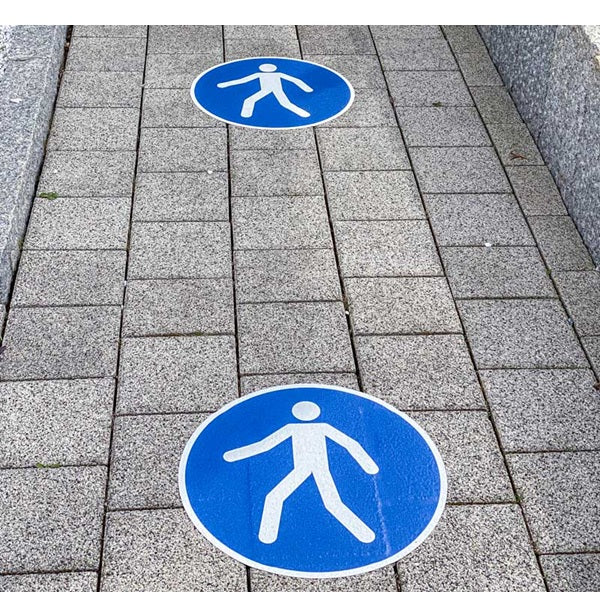 Znacznik podłogowy „Ruch pieszych”, koło, 400 mm