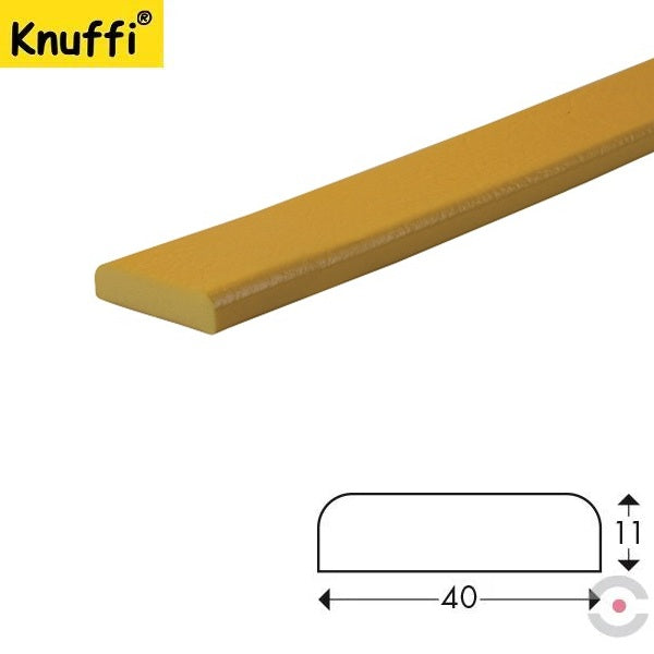 Elastyczny profil ostrzegawczo-ochronny Knuffi, typ F, żółty, 1000 mm