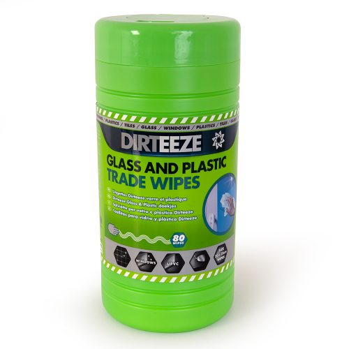 Ściereczka czyszcząca, nawilżona DIRTEEZE Glass and Plastic, 25*20 cm, tuba dozująca, 80 szt.