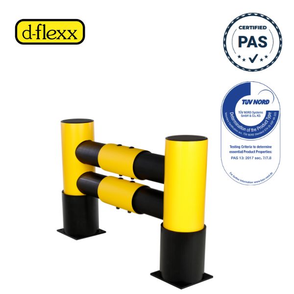 Elastyczna bariera regałowa d-flexx GOLF, 2 belki, S*1100 mm