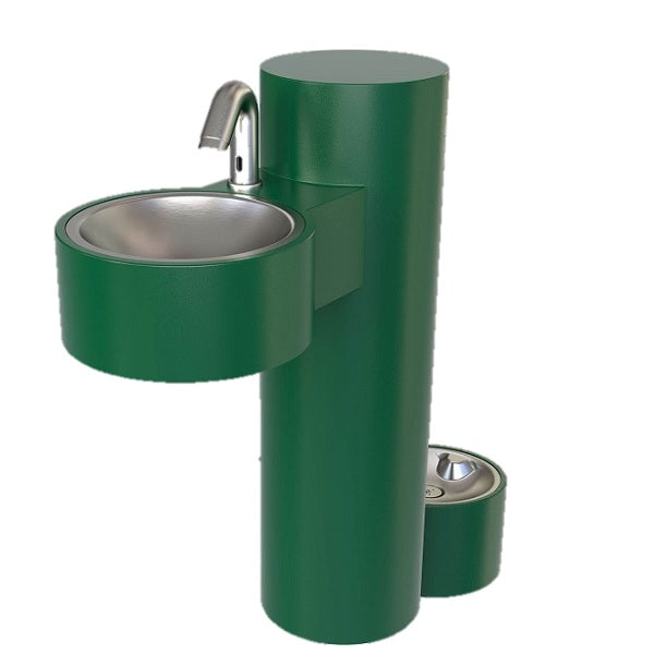 Stacja mycia rąk Zdrojownia GWJ-PF, sensor, poidełko, zasilanie bateryjne, satynowa