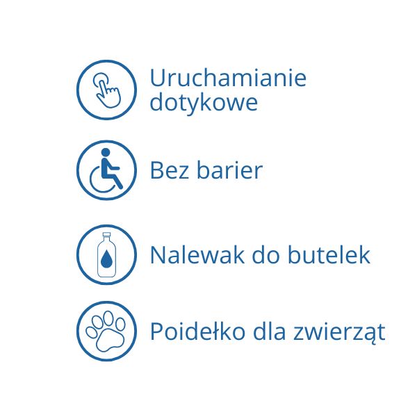 Stacja wody pitnej Zdrojownia GYM-PF, źródełko, nalewak do butelek, poidełko