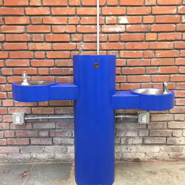 Zdrój wody pitnej Zdrojownia GRQ, 3*misa okrągła, satynowy