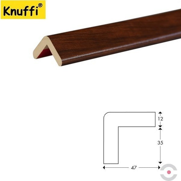 Elastyczny profil ostrzegawczo-ochronny Knuffi, typ H, drewno wiśnia, 1000 mm