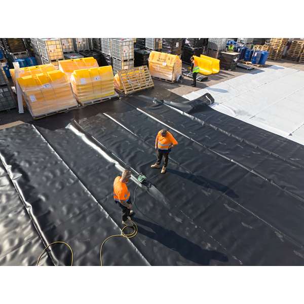 Zbiornik przeciwrozlewowy, modułowy Topserw, ściana, żółty, WALL