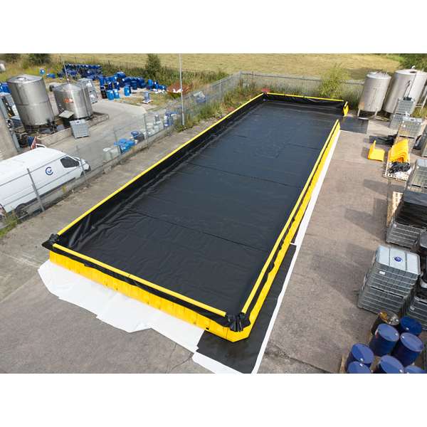 Zbiornik przeciwrozlewowy, modułowy Topserw, ściana, żółty, WALL